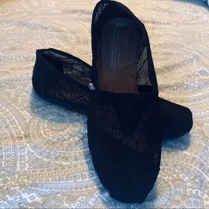 Black Lace Toms Shoes